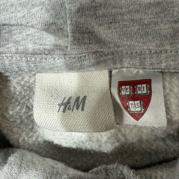 Harvard Crimson H&M Hoodie Womens L Cotton Blend Campus Sweatshirt Gray - Picture 10 of 13